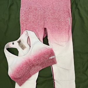 Gymshark pink ombré leggings and bra set